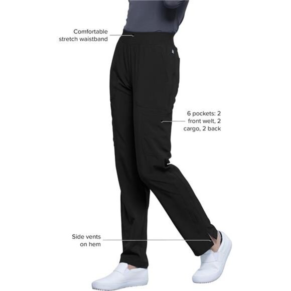 Women's Scrub Pant Mid Rise Tapered Leg Pull-on Bottom - Picture 4 of 7